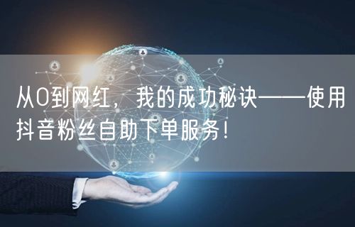 从0到网红，我的成功秘诀——使用抖音粉丝自助下单服务！
