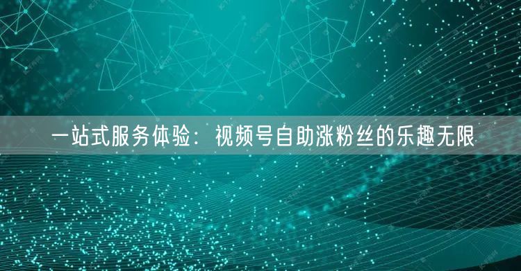 一站式服务体验：视频号自助涨粉丝的乐趣无限