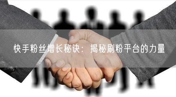 快手粉丝增长秘诀：揭秘刷粉平台的力量