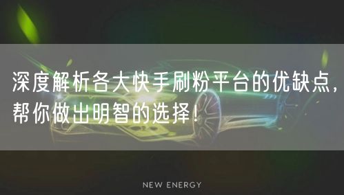 深度解析各大快手刷粉平台的优缺点，帮你做出明智的选择！