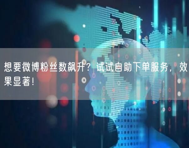 想要微博粉丝数飙升？试试自助下单服务，效果显著！