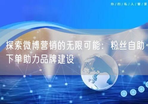 探索微博营销的无限可能：粉丝自助下单助力品牌建设
