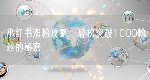 小红书涨粉攻略：轻松突破1000粉丝的秘密