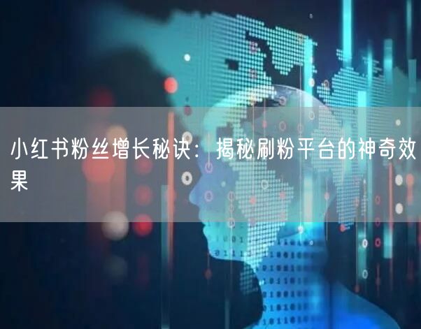 小红书粉丝增长秘诀：揭秘刷粉平台的神奇效果