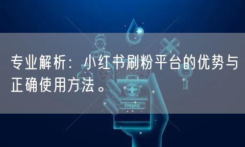专业解析：小红书刷粉平台的优势与正确使用方法。