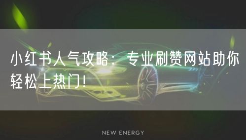 小红书人气攻略：专业刷赞网站助你轻松上热门！
