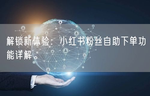 解锁新体验：小红书粉丝自助下单功能详解。