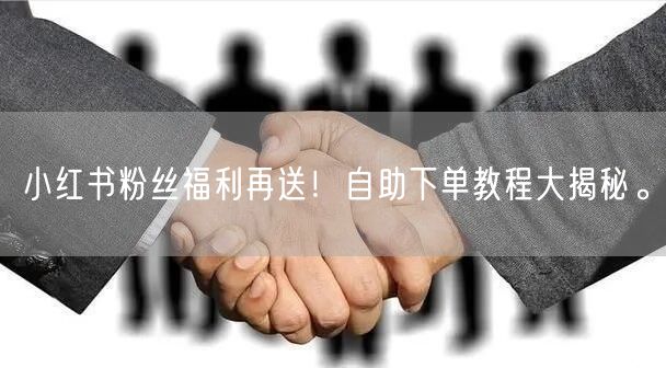 小红书粉丝福利再送！自助下单教程大揭秘。
