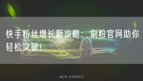 快手粉丝增长新攻略：刷粉官网助你轻松突破！