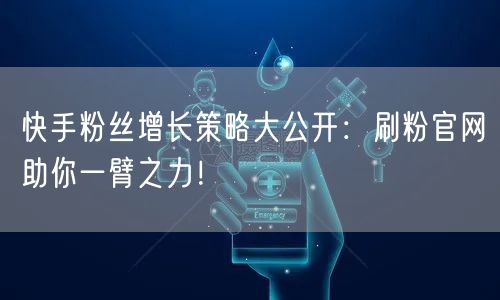 快手粉丝增长策略大公开：刷粉官网助你一臂之力！