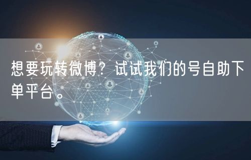 想要玩转微博？试试我们的号自助下单平台。