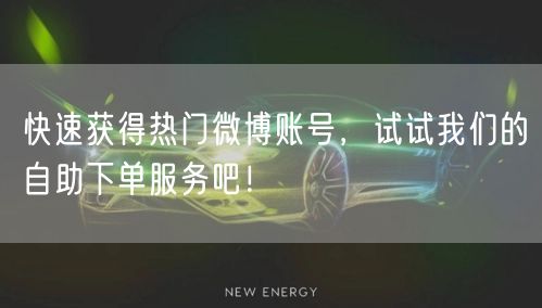 快速获得热门微博账号，试试我们的自助下单服务吧！
