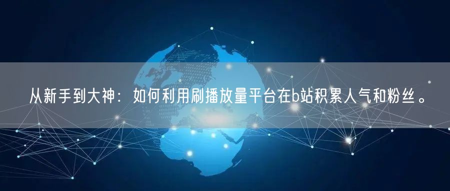 从新手到大神：如何利用刷播放量平台在b站积累人气和粉丝。