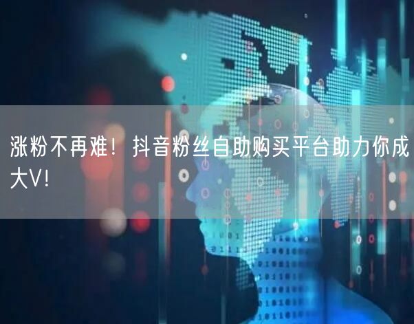 涨粉不再难！抖音粉丝自助购买平台助力你成大V！