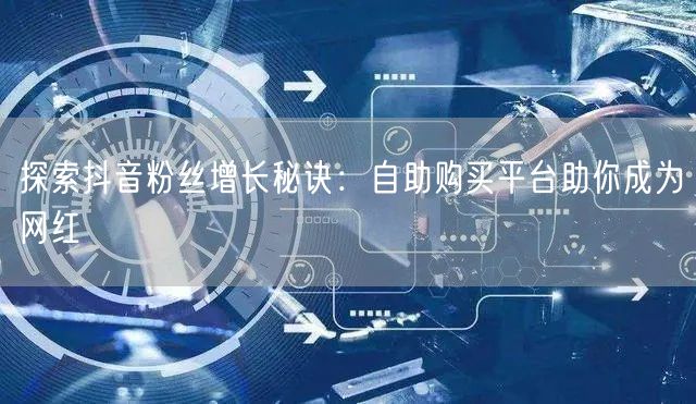 探索抖音粉丝增长秘诀：自助购买平台助你成为网红
