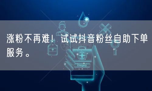 涨粉不再难！试试抖音粉丝自助下单服务。