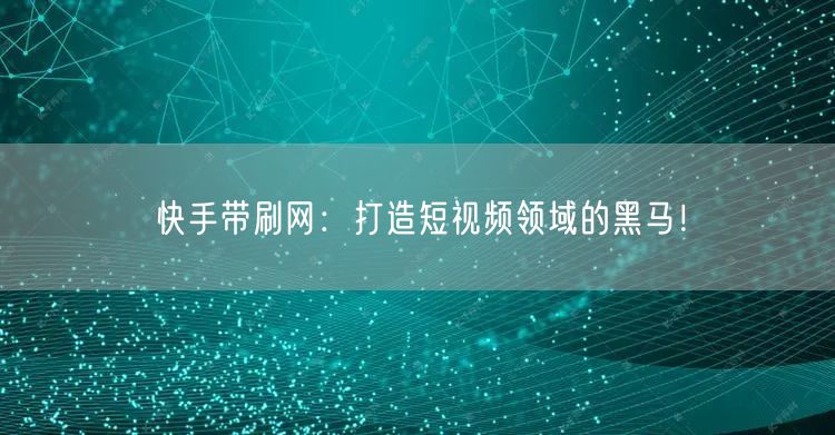 快手带刷网：打造短视频领域的黑马！