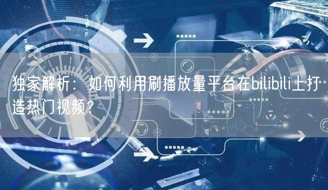 独家解析：如何利用刷播放量平台在bilibili上打造热门视频？