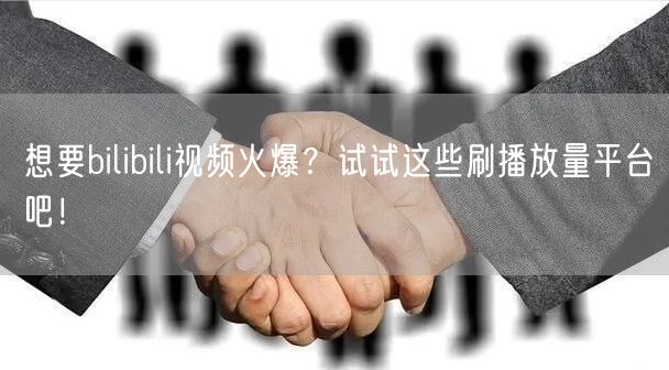 想要bilibili视频火爆？试试这些刷播放量平台吧！