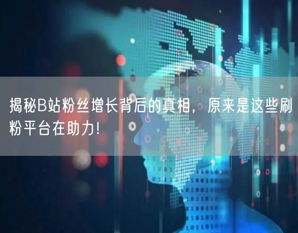 揭秘B站粉丝增长背后的真相，原来是这些刷粉平台在助力！