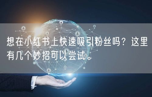 想在小红书上快速吸引粉丝吗？这里有几个妙招可以尝试。