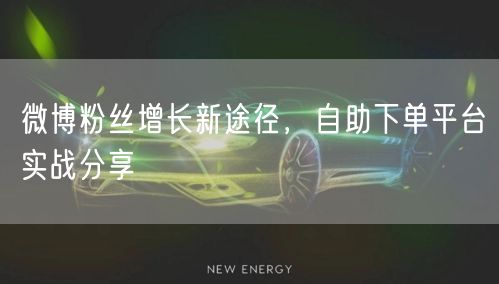微博粉丝增长新途径，自助下单平台实战分享