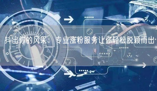 抖出你的风采：专业涨粉服务让你轻松脱颖而出。