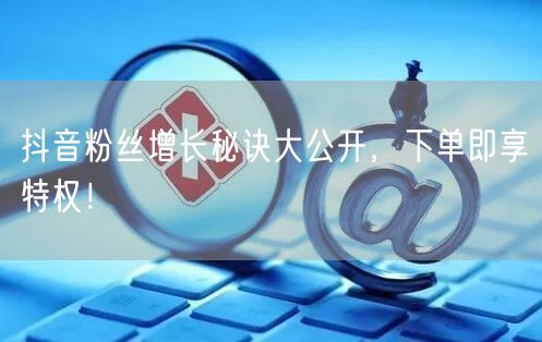 抖音粉丝增长秘诀大公开，下单即享特权！