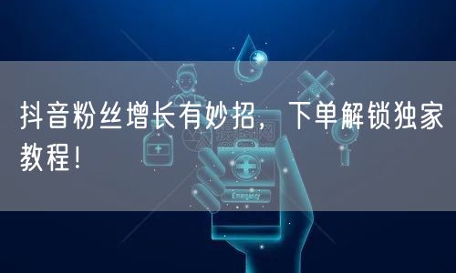 抖音粉丝增长有妙招，下单解锁独家教程！