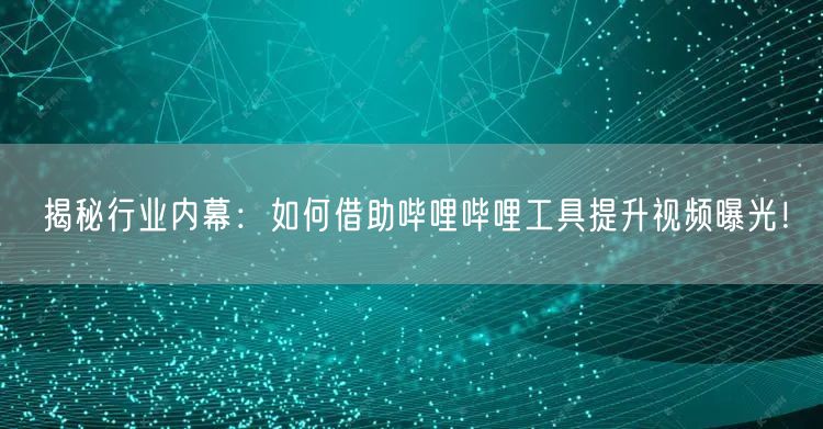 揭秘行业内幕：如何借助哔哩哔哩工具提升视频曝光！