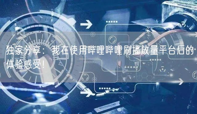 独家分享：我在使用哔哩哔哩刷播放量平台后的体验感受！