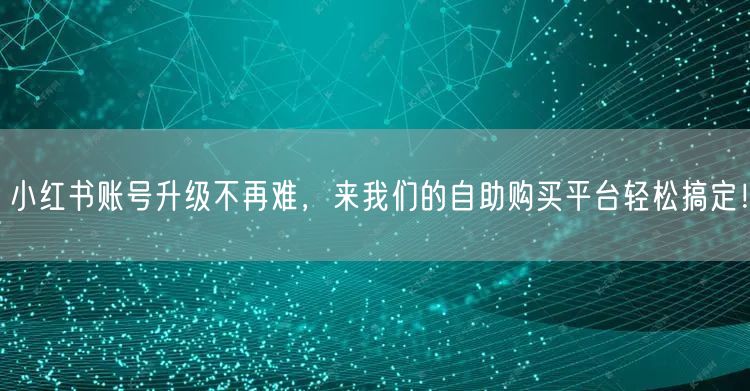 小红书账号升级不再难，来我们的自助购买平台轻松搞定！