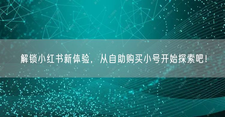 解锁小红书新体验，从自助购买小号开始探索吧！