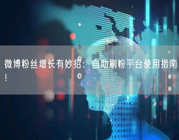 微博粉丝增长有妙招：自助刷粉平台使用指南！