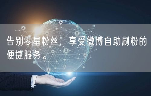 告别零星粉丝，享受微博自助刷粉的便捷服务。